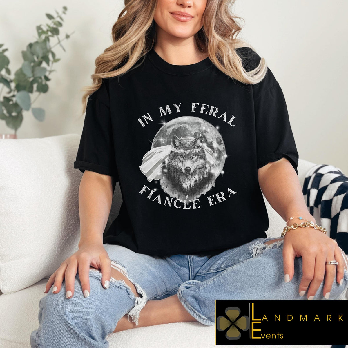 In My Feral Fiancee Era T shirt Wolf Full Moon Bride Shirt 1717 Black and White Graphic Tee Unisex Adult Tshirt T Shirt Graphic Tee – Everyday Comfort · Perfect For Daily Wear