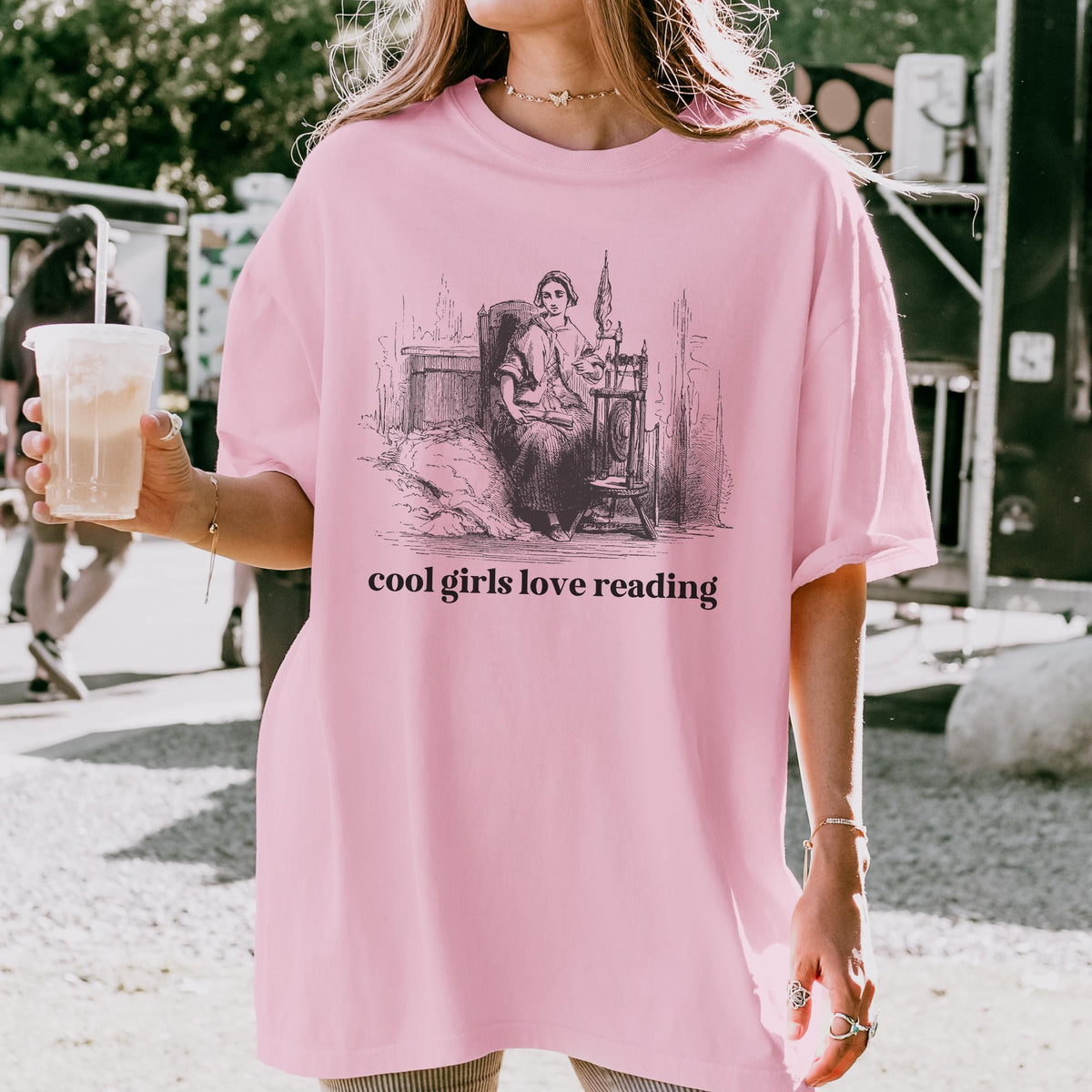 Book Lover Gift Idea for Daughter Who Loves Books Cool Girls Love Reading Funny Saying Bookish Tee with Vintage Aesthetic Romance Reader Graphic Tee – Bold Style · Top Pick For Any Outfit
