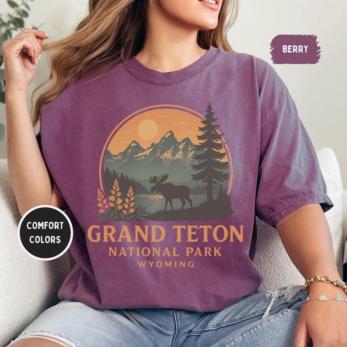 Retro Gand Teton National Park Comfort Colors Tshirt Nature Lover Apparel Wyoming Mountains Graphic Tee Outdoor Adventure gift Hiking Graphic Tee – Warm & Stylish · Top Pick For Any Outfit