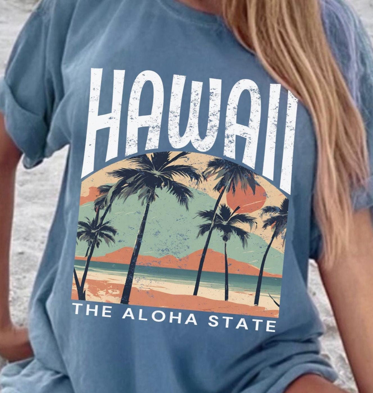 Retro Hawaii Beach Tee Shirt Tshirt Gift Aloha State Graphic Tee – Feel-Good Design · Perfect For Daily Wear
