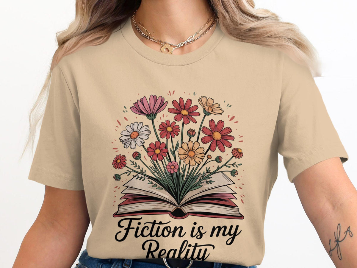 Fiction is my Reality TShirt Book Lover Gift Daisy Flowers Bookworm TShirt Reading TShirt Floral Book Tee Graphic Tee – Everyday Comfort · Must-Have Style