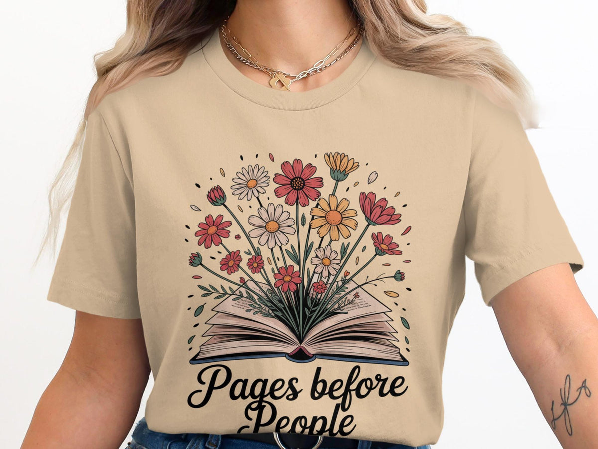 Pages Before People T Shirt Floral Book T Shirt Book Lover Gift Reader T Shirt Bookworm Shirt Funny Reading Shirt Graphic Tee – Feel-Good Design · High-Quality Print