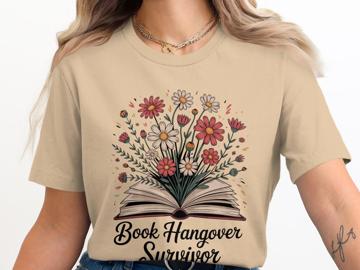 Book Hangover Survivor T Shirt Book Lover Gift Floral Book Tee Reader Shirt Bookish Apparel Literary TShirt Bookworm T Shirt Graphic Tee – Premium Graphic · High-Quality Print