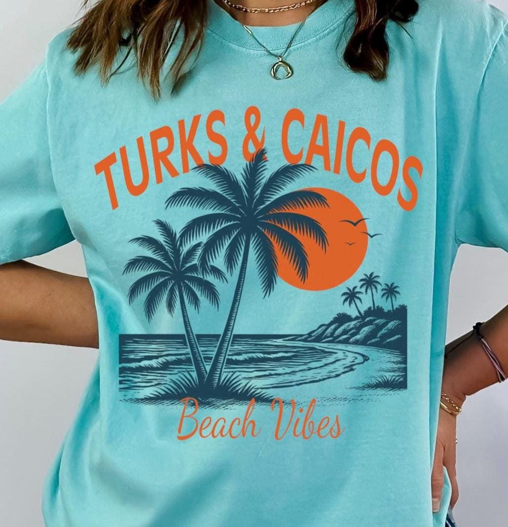 Turks Caicos Beach Tshirt Gift Tee Family Vacation Shirt Graphic Tee – Aesthetic Look · Trending Graphic Apparel