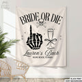 Bride or Die Bachelorette Party Decor Personalized Gothic Skeleton Bride Photo Backdrop TapestryFunny Halloween Wedding Banner Graphic Tee – Feel-Good Design · Top Pick For Any Outfit