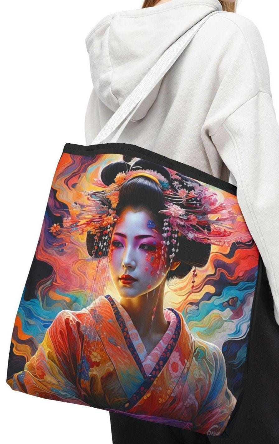 Japanese Geisha Tote Bag Asian Art Carryall Travel Shoulder Bag Kimono Fashion Purse Kyoto Culture Handbag Tote Bag – Aesthetic Look · Must-Have Style