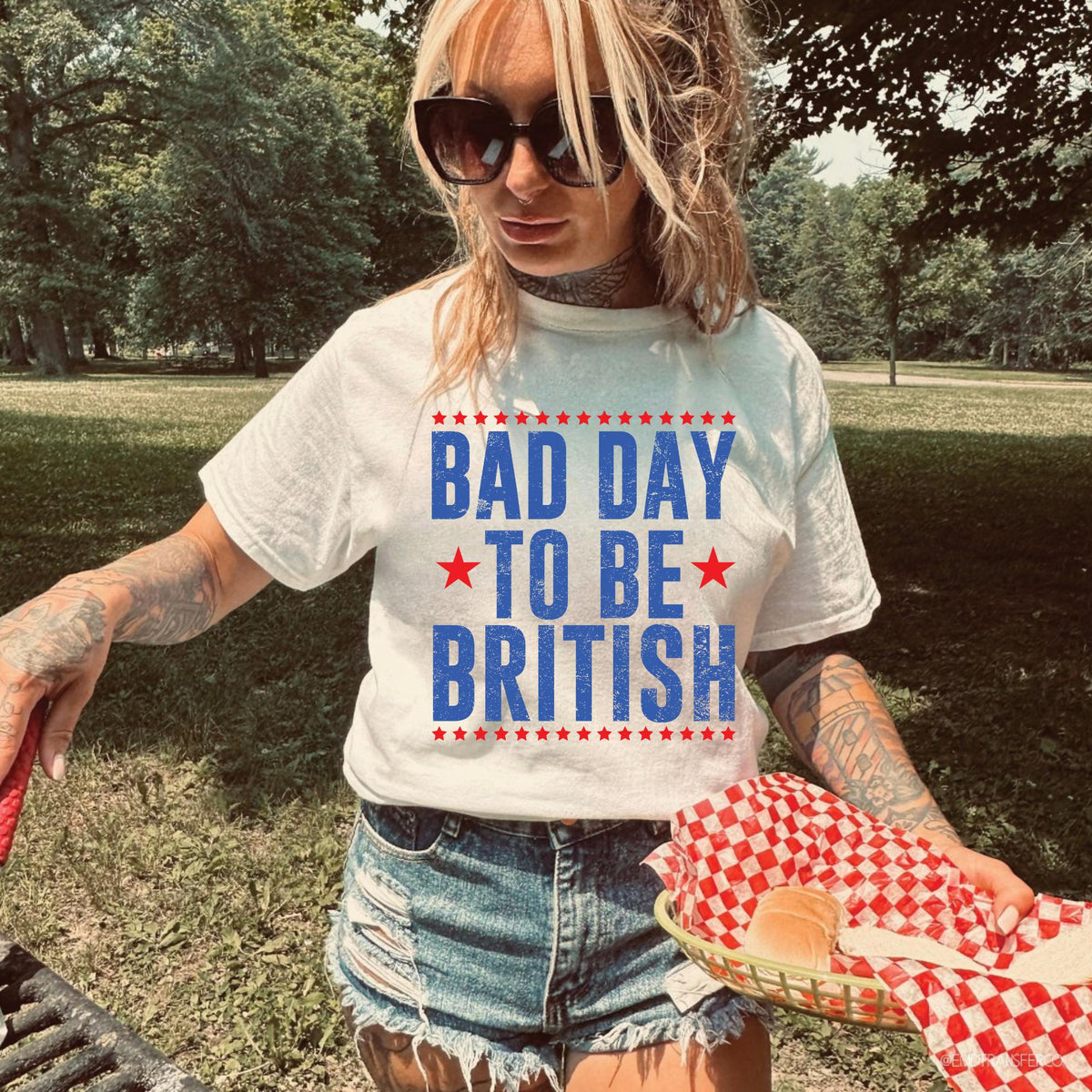 Comfort Colors Bad Day to Be British Funny July 4th Shirt July 4th Tee Funny 4th of July Shirt Usa Patriotic Tee 4th of July Party Graphic Tee – Everyday Comfort · High-Quality Print