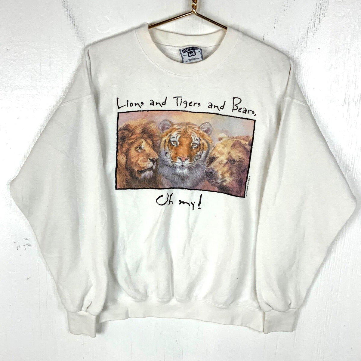 Vintage Lions Tigers Bears Sweatshirt Crewneck Large White 1986 Wildlife 80s Sweatshirt – Feel-Good Design · Trending Graphic Apparel