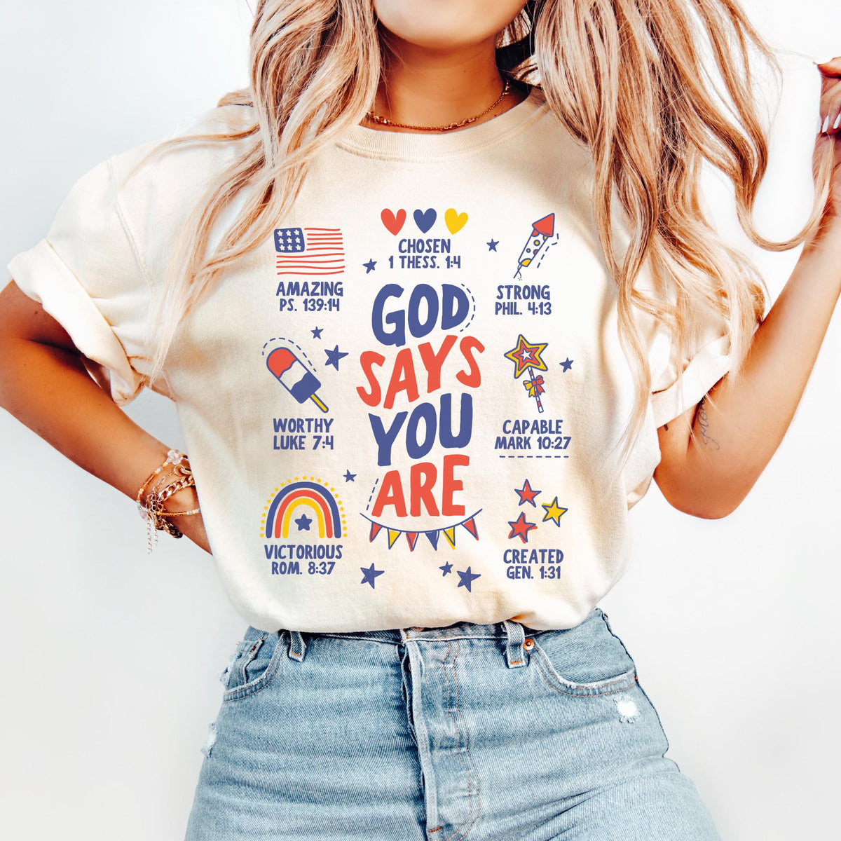 God Says You Are Christian 4th of July Shirt July 4th Shirt July 4th Tee Independence Day Shirt 4th of July Party TShirt Graphic Tee – Fan Favorite · Must-Have Style