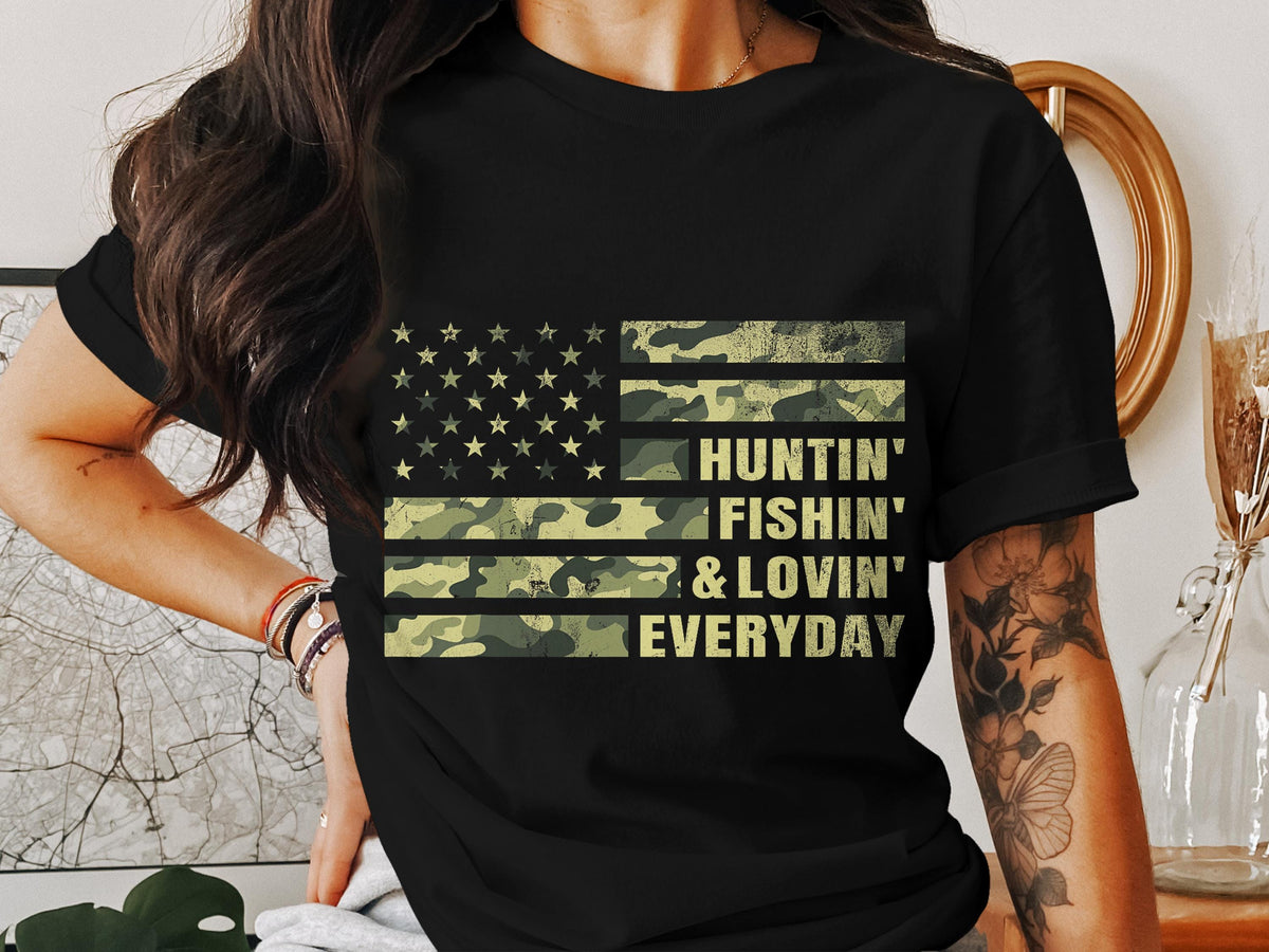 Camo American Flag T Shirt Hunting Fishing Everyday Patriotic Tee Outdoors T Shirt USA Flag Camouflage Apparel Gift for Hunters Graphic Tee – Everyday Comfort · Top Pick For Any Outfit