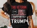 Patriotic Veteran Supports Trump T Shirt 1776 Flag Tee USA Pride American Veteran Gift Patriotic Shirt Political TShirt Graphic Tee – Soft Feel · Must-Have Style