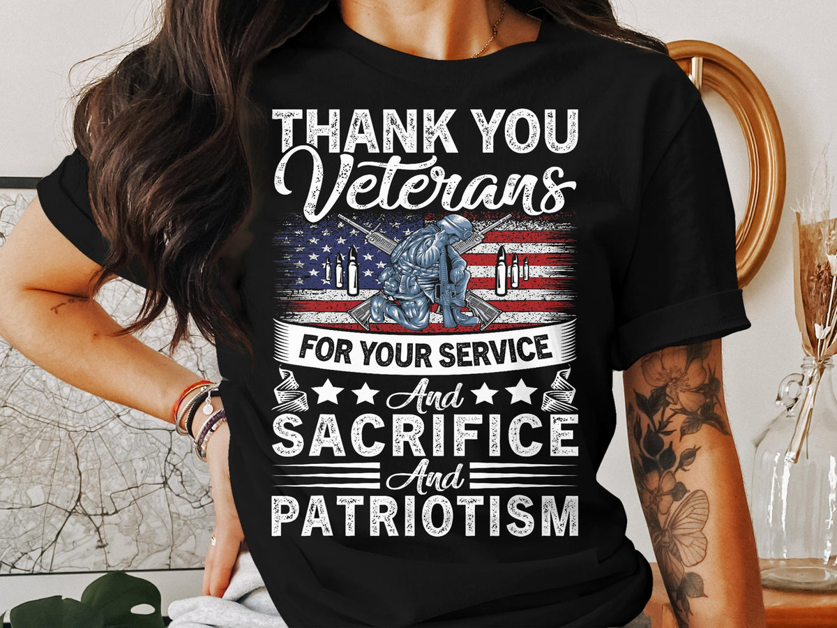 Thank You Veterans T Shirt Patriotic Soldier Gift American Flag Tee Military Appreciation T Shirt Veteran39s Day Gift Patriotic Tee Graphic Tee – Soft Feel · Must-Have Style