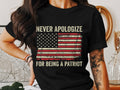 Never Apologize Patriot Tee American Flag Shirt Distressed Flag T Shirt USA Pride Gift Patriotic T Shirt Patriotic Apparel Graphic Tee – Fan Favorite · Must-Have Style