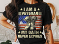 Veteran T Shirt Patriotic Shirt Military T Shirt American Flag Shirt Boots and Tags Tee Veteran Gift Never Expires Oath Graphic Tee – Bold Style · Must-Have Style