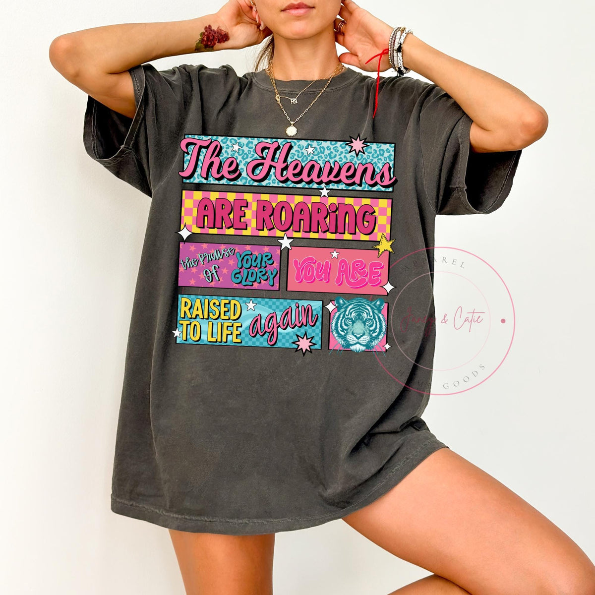 Heavens Are Roaring Tshirt Christian Apparel Jesus is King Faith Clothing Christian TShirt Christian Gift Comfort Colors Tshirt Graphic Tee – Bold Style · Must-Have Style