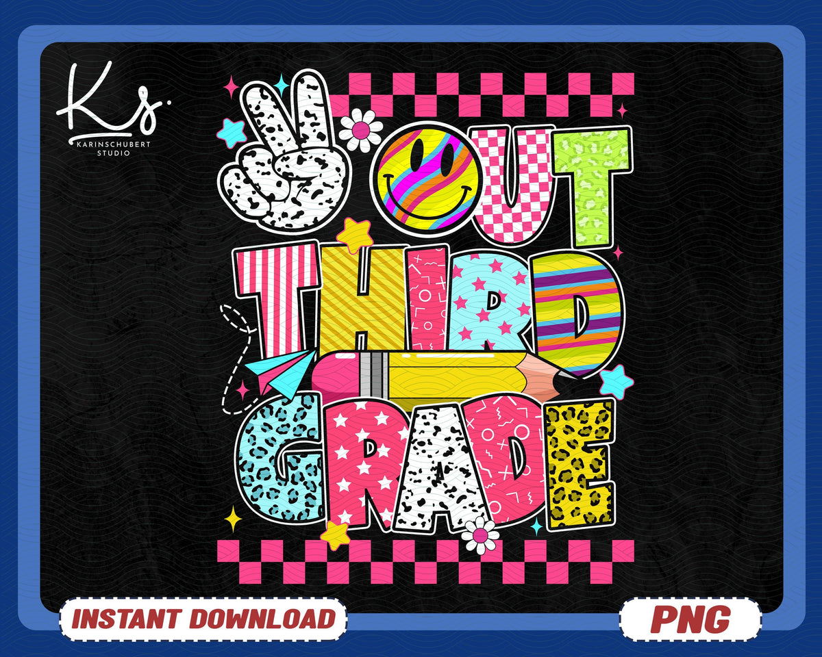 Peace Out Third Grade 3rd Grade PNG Peace Out Third Grade 3rd Grade Graduation Last Day Png Instant Download Last Day Of School Png Graphic Tee – Bold Style · Perfect For Daily Wear
