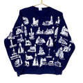 Vintage Landmark Sweatshirt Crewneck Size Large Blue Usa All Over Print Sweatshirt – Aesthetic Look · Must-Have Style