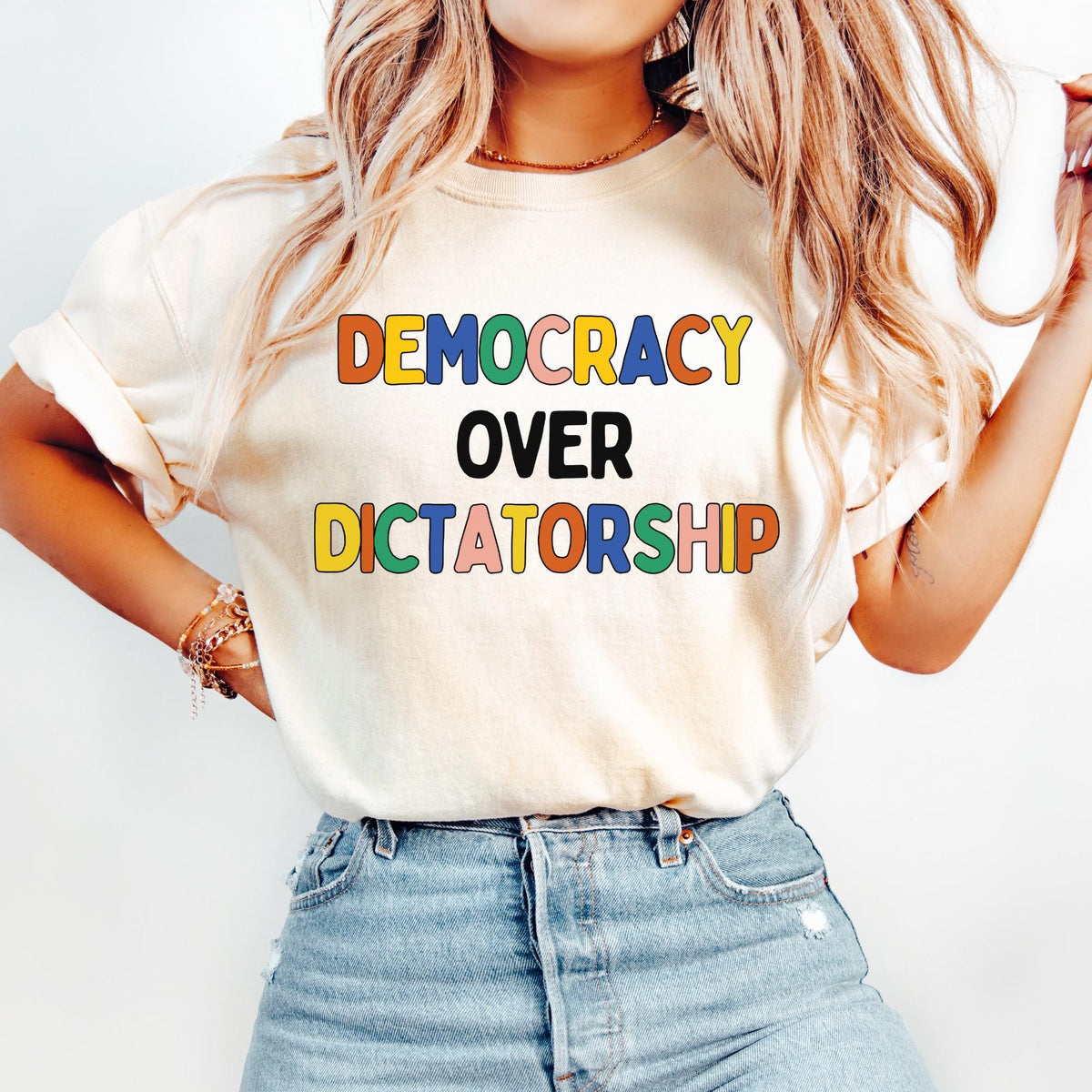 Comfort Colors Democracy Over Dictatorship Shirt Anti Trump Anti Trump Shirt Anti Maga Shirt Liberal Shirt Democrat Shirt Feminist Graphic Tee – Bold Style · Trending Graphic Apparel
