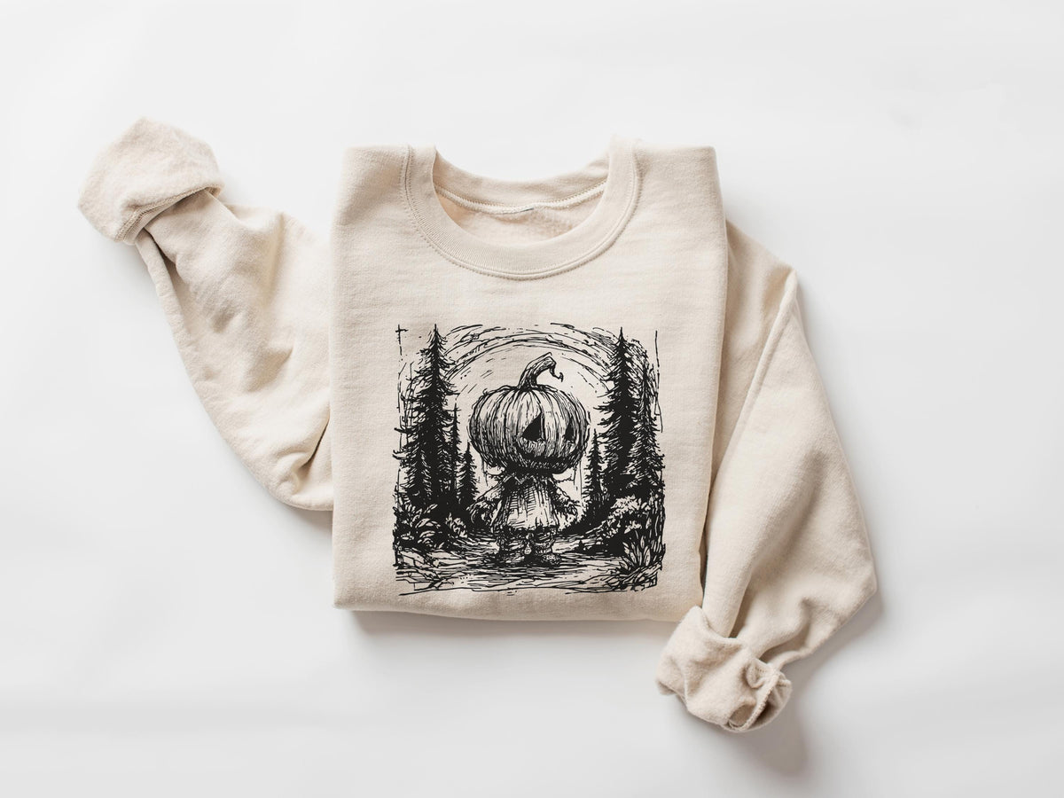 Pumpkin Head Halloween Shirt Spooky Fall Sweatshirt for Women Cute Autumn Jack O Lantern Shirt Cozy Pumpkin Season Shirt Sweatshirt – Soft Feel · Trending Graphic Apparel