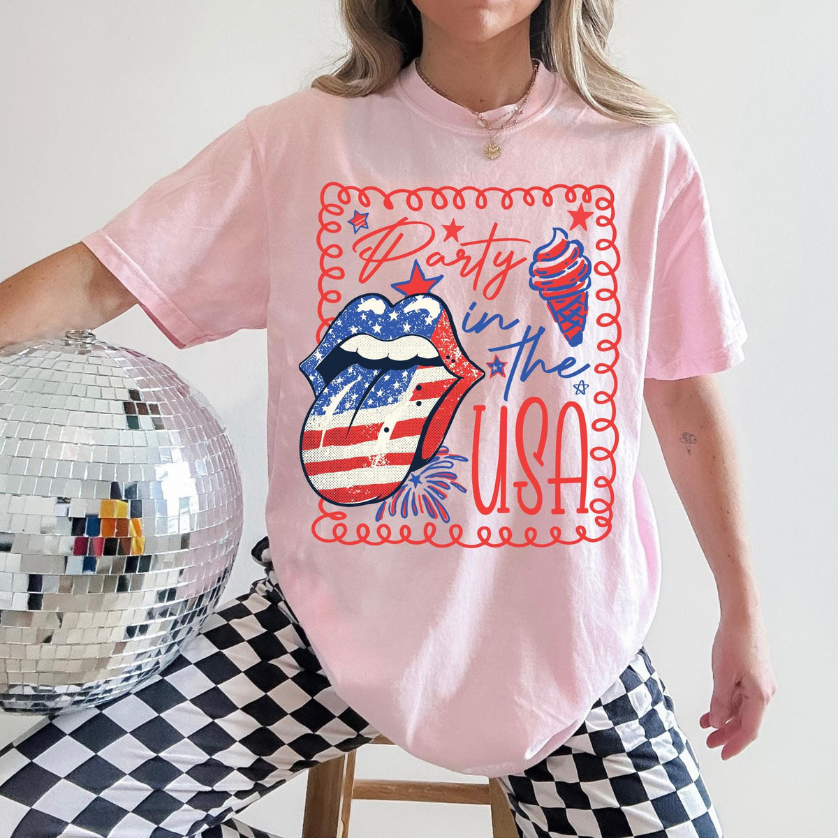 Party in the USA Shirt USA Patriotic Tee 4th of July Party TShirt Trendy Usa Celebration Shirt Patriotic Tshirt Patriotic Shirt Graphic Tee – Easygoing Wear · Top Pick For Any Outfit