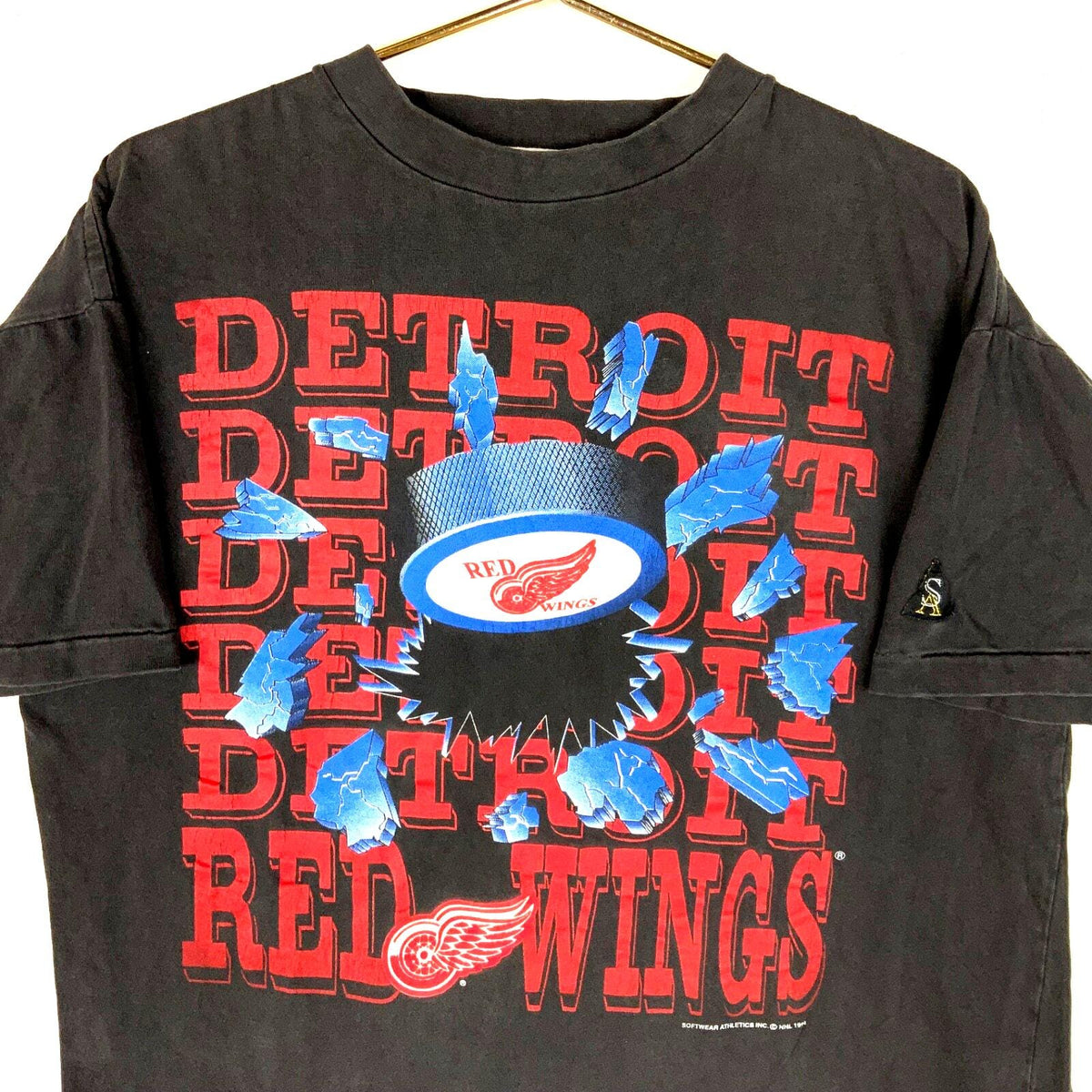 Vintage Detroit Red Wings Tshirt Medium Black Single Stitch 1994 Nhl Hockey 90s Graphic Tee – Feel-Good Design · Great Gift For Fans