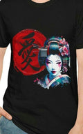 Japanese Geisha Kanji Unisex T Shirt Asian Art Tee Oriental Graphic Shirt Japan Calligraphy Top Eastern Culture Clothing Graphic Tee – Bold Style · Great Gift For Fans