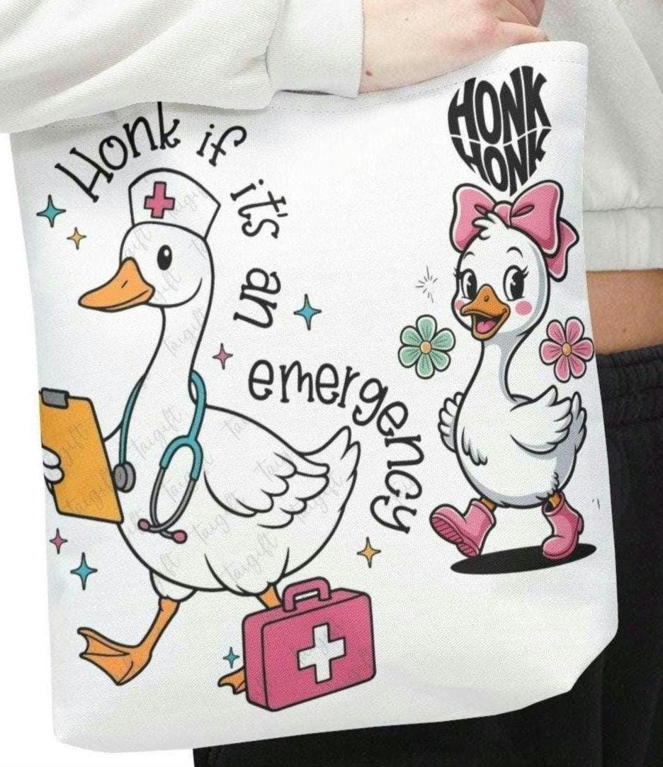 Honk If It39s An Emergency Silly Goose Tote Bag Funny Medical Worker Gift Hospital Healthcare Bag Healthcare Worker Gift Medical Tote Bag Tote Bag – Aesthetic Look · Top Pick For Any Outfit