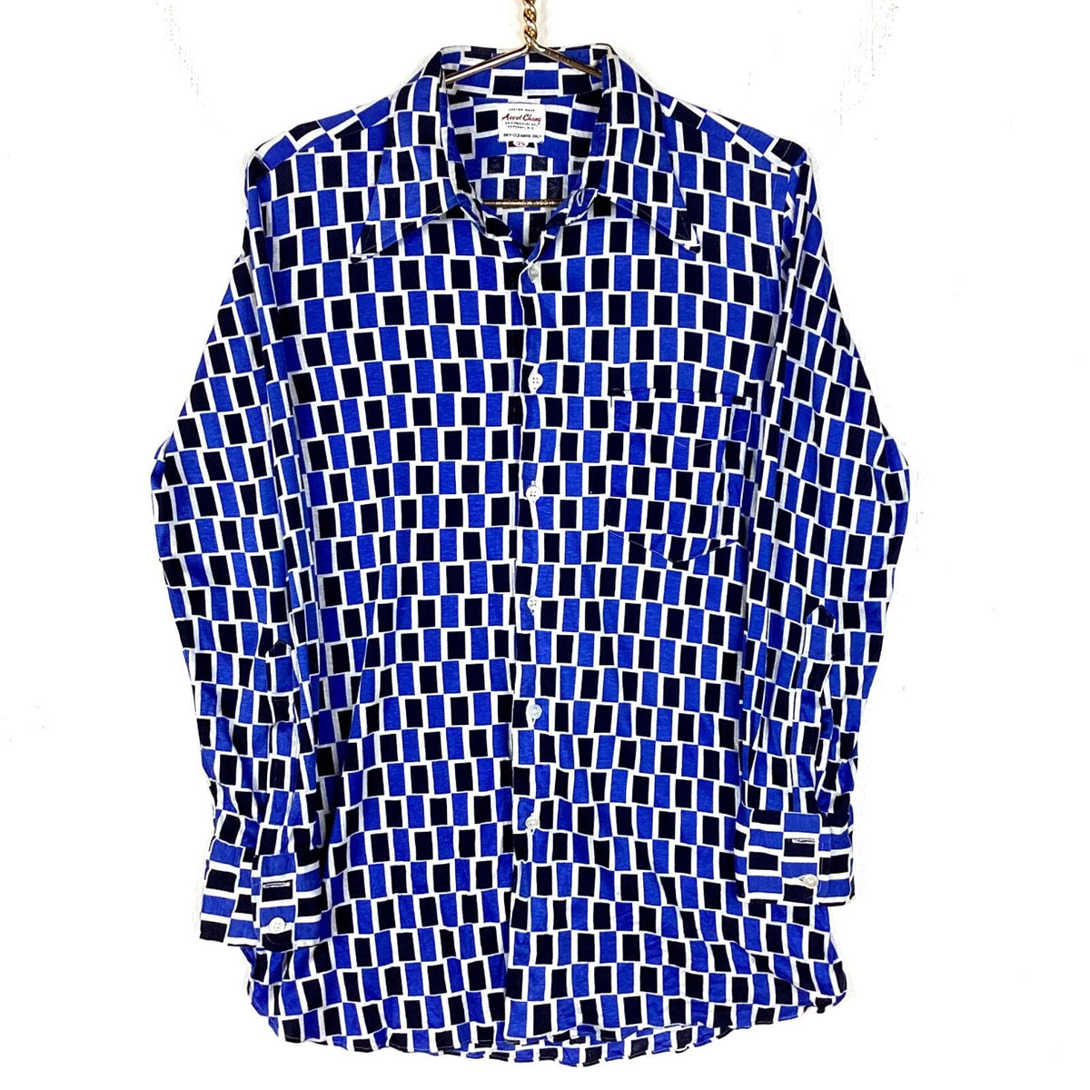 Vintage 198039s Long Sleeve Button Up Shirt Size Medium Blue Graphic Tee – Warm & Stylish · Trending Graphic Apparel
