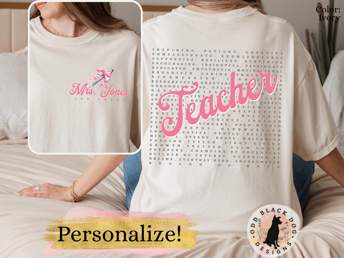 Custom Teacher Shirt Personalized Teacher Name Class Tee Back to School Classroom Gift for Teacher Appreciation Cute Teacher Team Gift Graphic Tee – Easygoing Wear · Must-Have Style