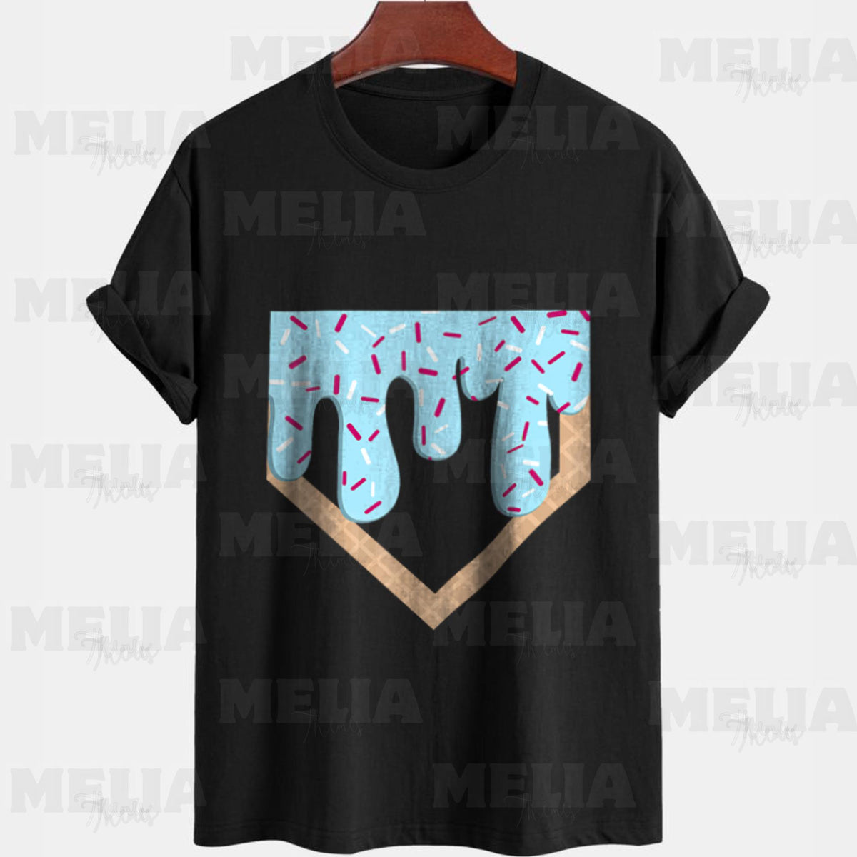 Baseball Ice Cream Drip PNG Design for T Shirt Sublimation Fun Softball Graphic Tee Digital Download PNG for Custom Apparel Gifts Graphic Tee – Premium Graphic · High-Quality Print