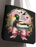 Coquette Duck Hunting Darling Tote Bag Eco Friendly Shopping Tote Perfect Gift for Hunters Outdoor Adventure Bag Coquette Flower bow tie Tote Bag – Bold Style · Perfect For Daily Wear