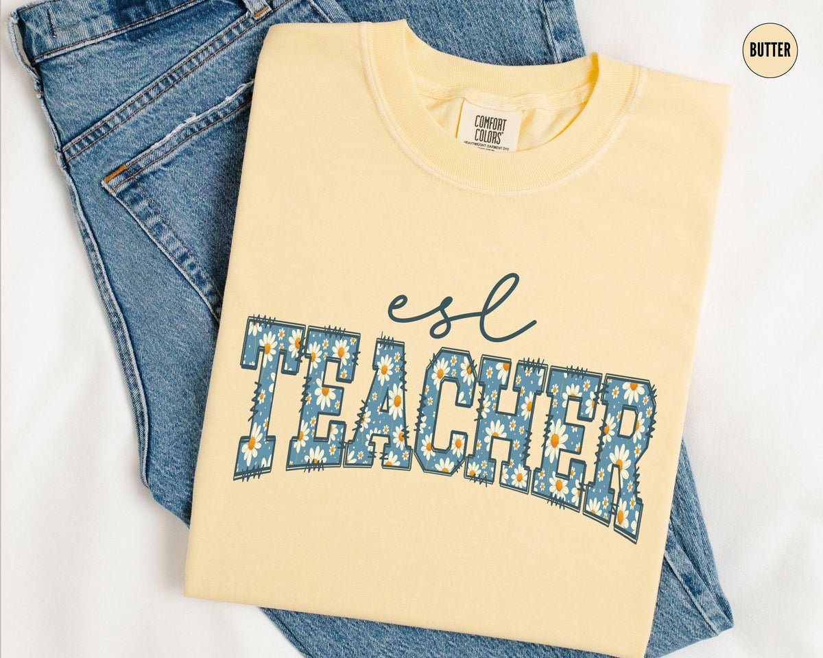 Floral ESL Teacher Shirt Daisy English Language Learner Teacher Shirt ESL Teacher Appreciation Multilingual Teacher Gift Graphic Tee – Premium Graphic · Trending Graphic Apparel