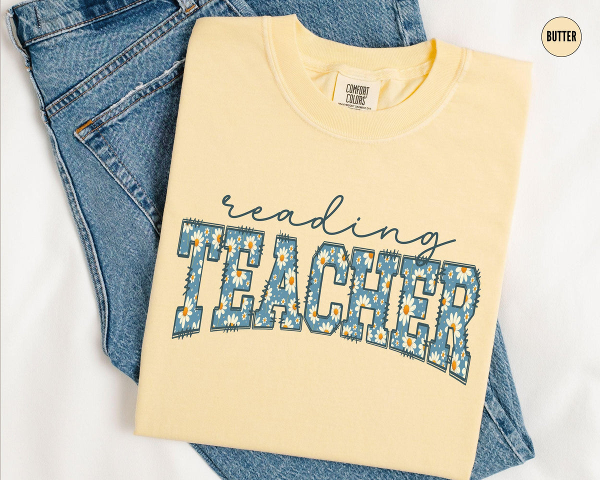 Reading Specialist Shirt Reading Teacher Tshirt Daisy Reading Teacher Appreciation Gift First Day Of School Floral Tee Graphic Tee – Bold Style · Trending Graphic Apparel