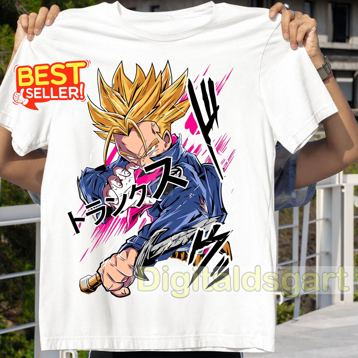 Vintage 90s Design shirt Trunks Super saiyan 90s Anime Hero Vibes Legendary Saiyan Fighter With Sword Gildan Anime Tshirt Graphic Tee – Warm & Stylish · Great Gift For Fans