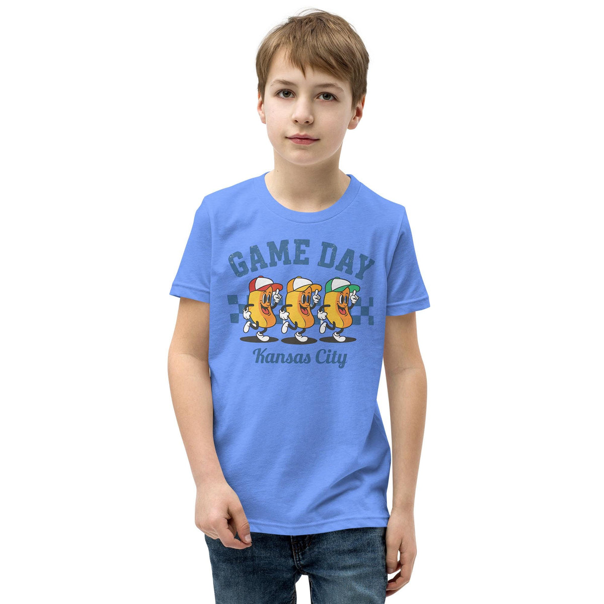 Youth Hot Dog Derby Royals Short Sleeve T Shirt Bella Canvas Tee Kansas City Baseball Kids KC gear Game Day Boys Girls Crown Town Graphic Tee – Everyday Comfort · Trending Graphic Apparel