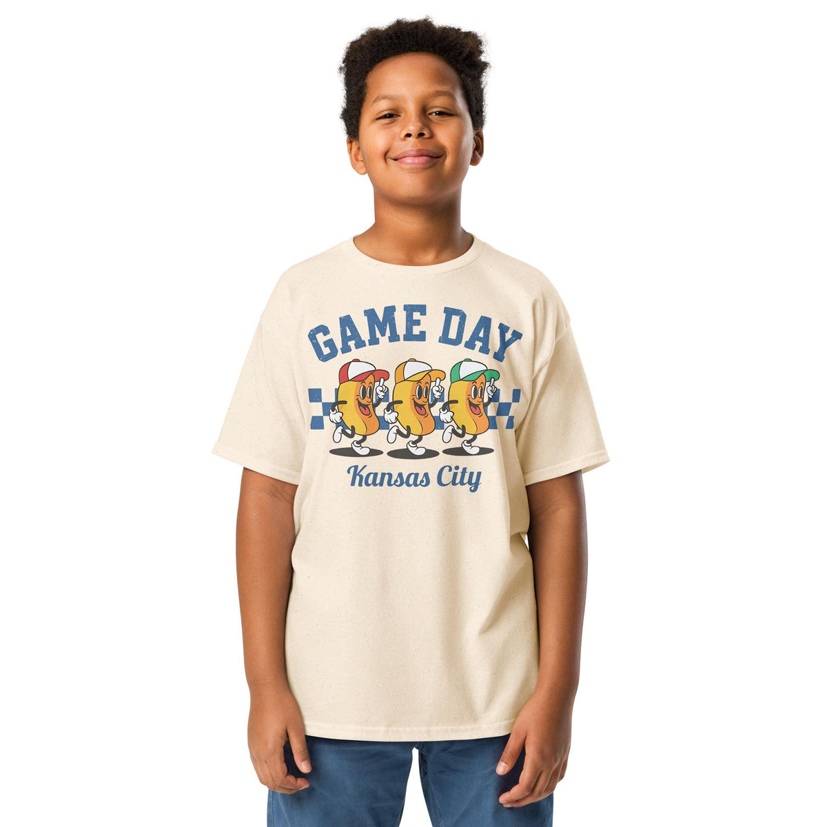 Youth Hot Dog Derby Royals Short Sleeve T Shirt Gildan Tee Kansas City Baseball Kids KC gear Game Day Boys Girls Crown Town fun Graphic Tee – Easygoing Wear · High-Quality Print
