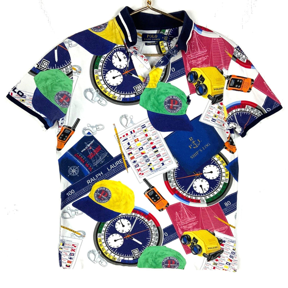 Polo Ralph Lauren Challenge Camp Shirt Medium All Over Print 12M Slim Fit Graphic Tee – Feel-Good Design · Perfect For Daily Wear