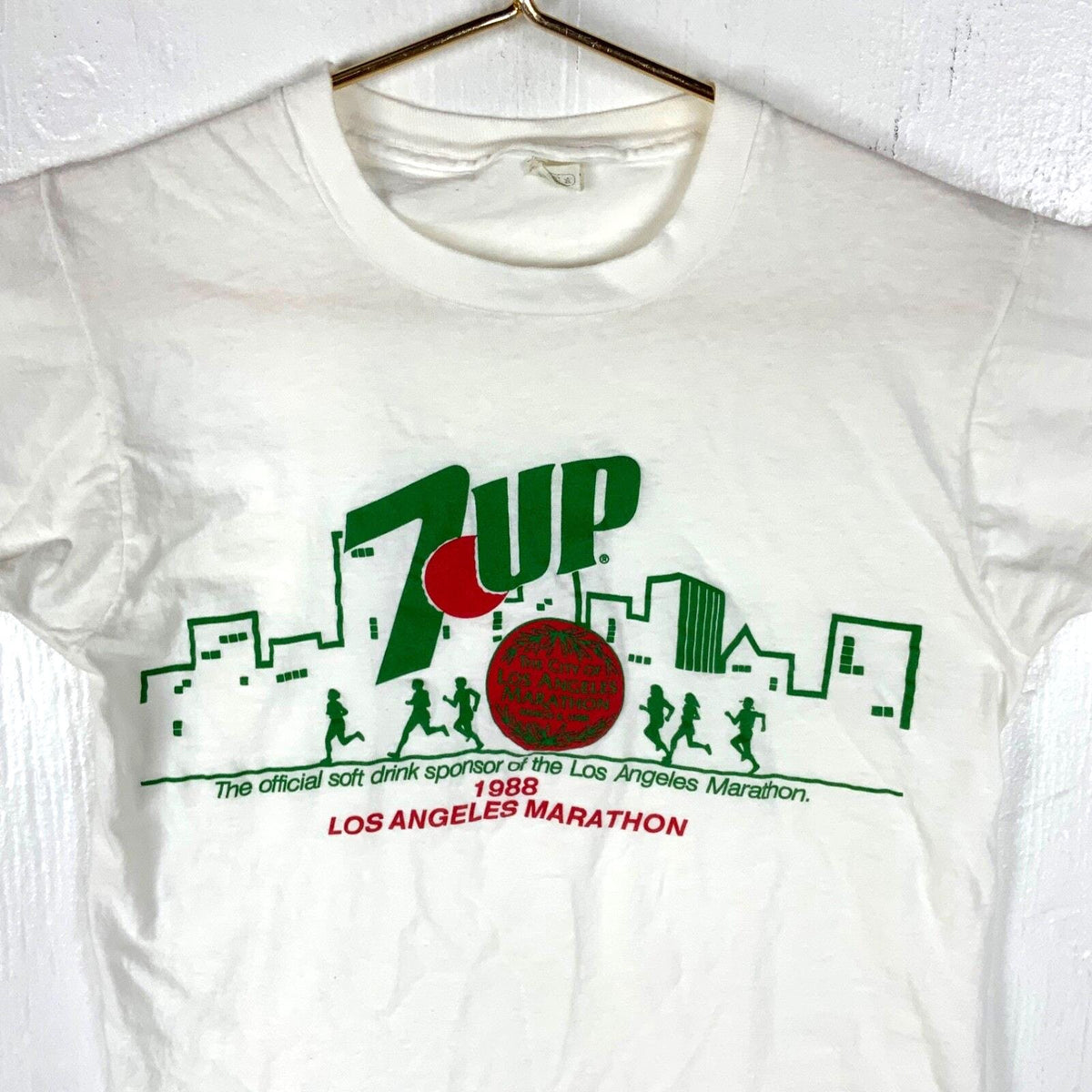 Vintage Los Angeles Marathon TShirt Medium White Single Stitch 1988 7up 80s Graphic Tee – Soft Feel · Must-Have Style