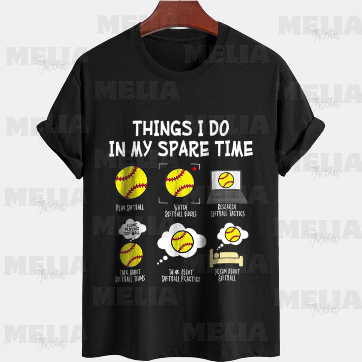 Funny Softball Fan T Shirt PNG Design Softball Things I Do In My Spare Time Print Sublimation Softball Shirt Crafting Clipart Graphic Tee – Bold Style · Perfect For Daily Wear