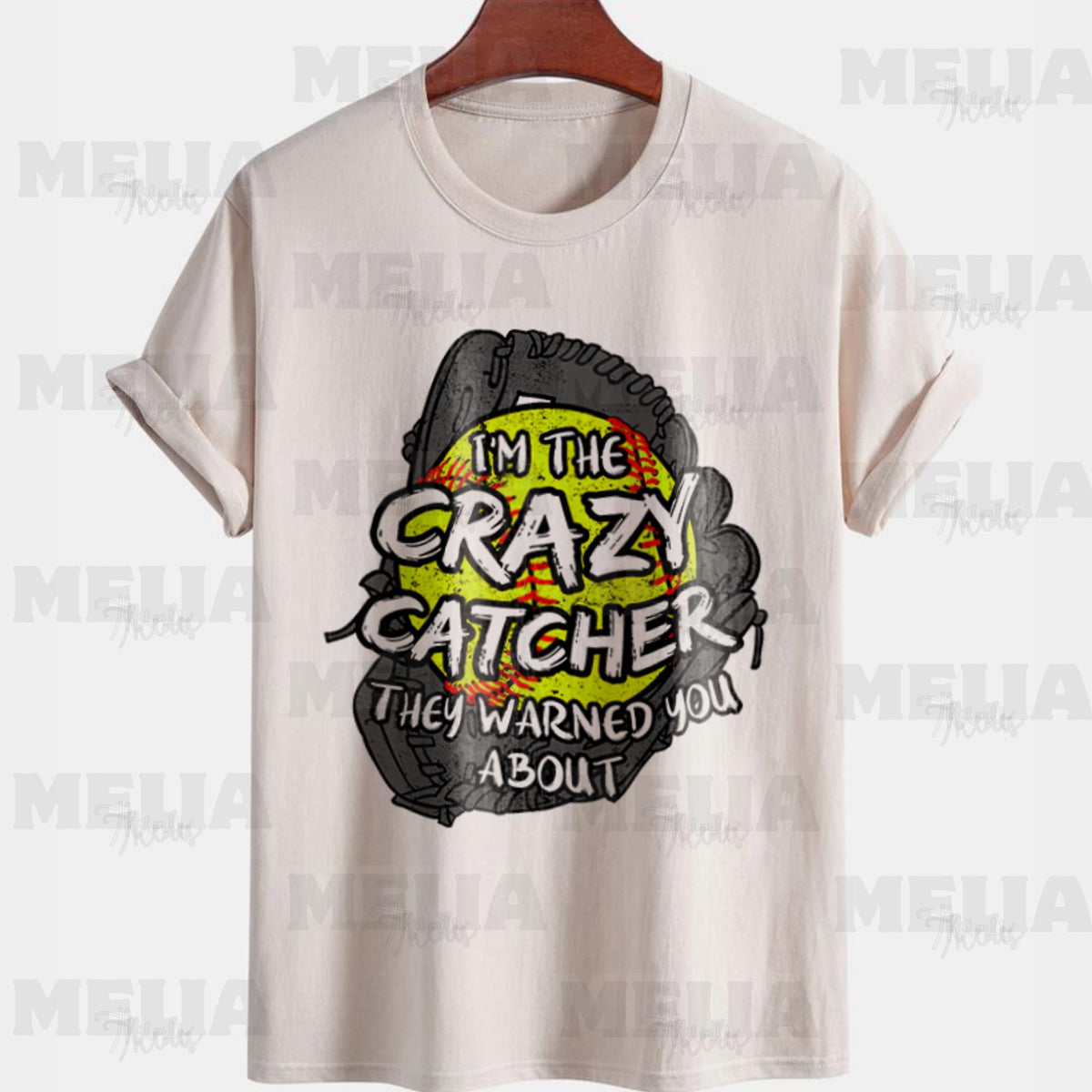 I39m The Crazy Catcher They Warned You About Softball PNG Design Funny Catcher T Shirt Clipart for Sublimation Print Digital Download Graphic Tee – Cozy Vibes · High-Quality Print