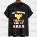 Baseball Softball Nana T Shirt Design PNG Heart Split into Two Balls for Grandma Who Loves Supporting Her Grandkids Graphic Tee – Soft Feel · Great Gift For Fans