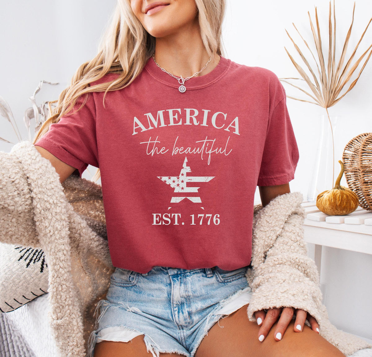 America the Beautiful Tee Graphic Tee – Soft Feel · High-Quality Print