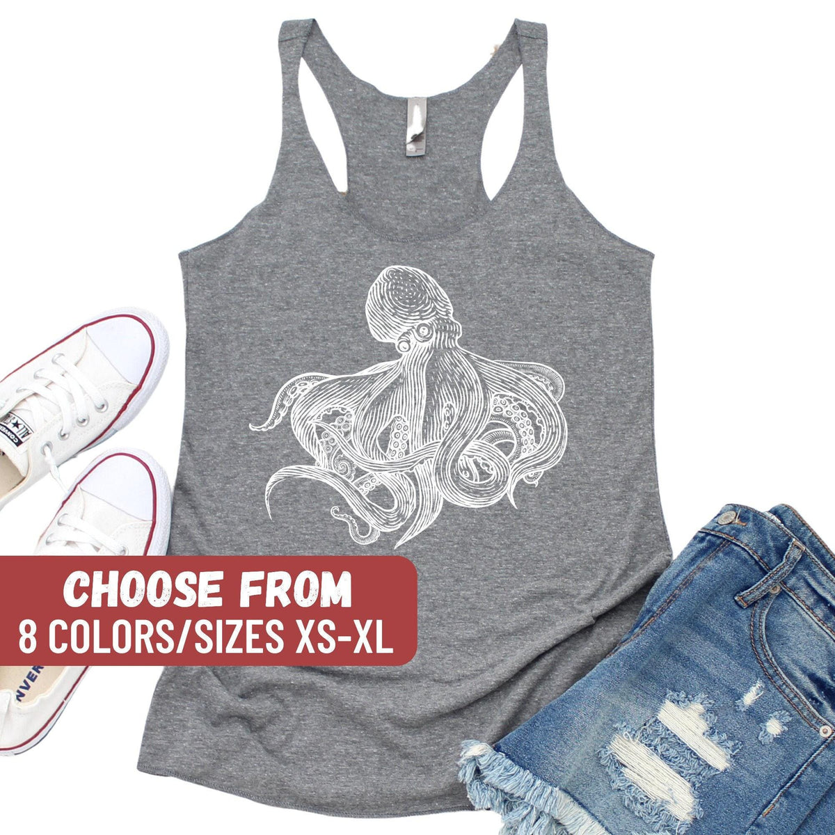 Octopus Tank Tops For Women Octopus Womens Tank Tops Octopus Racerback Tank Octopus Lover Octopus Gift Octopus Women39s Racerback Tank Tank Top – Soft Feel · Trending Graphic Apparel