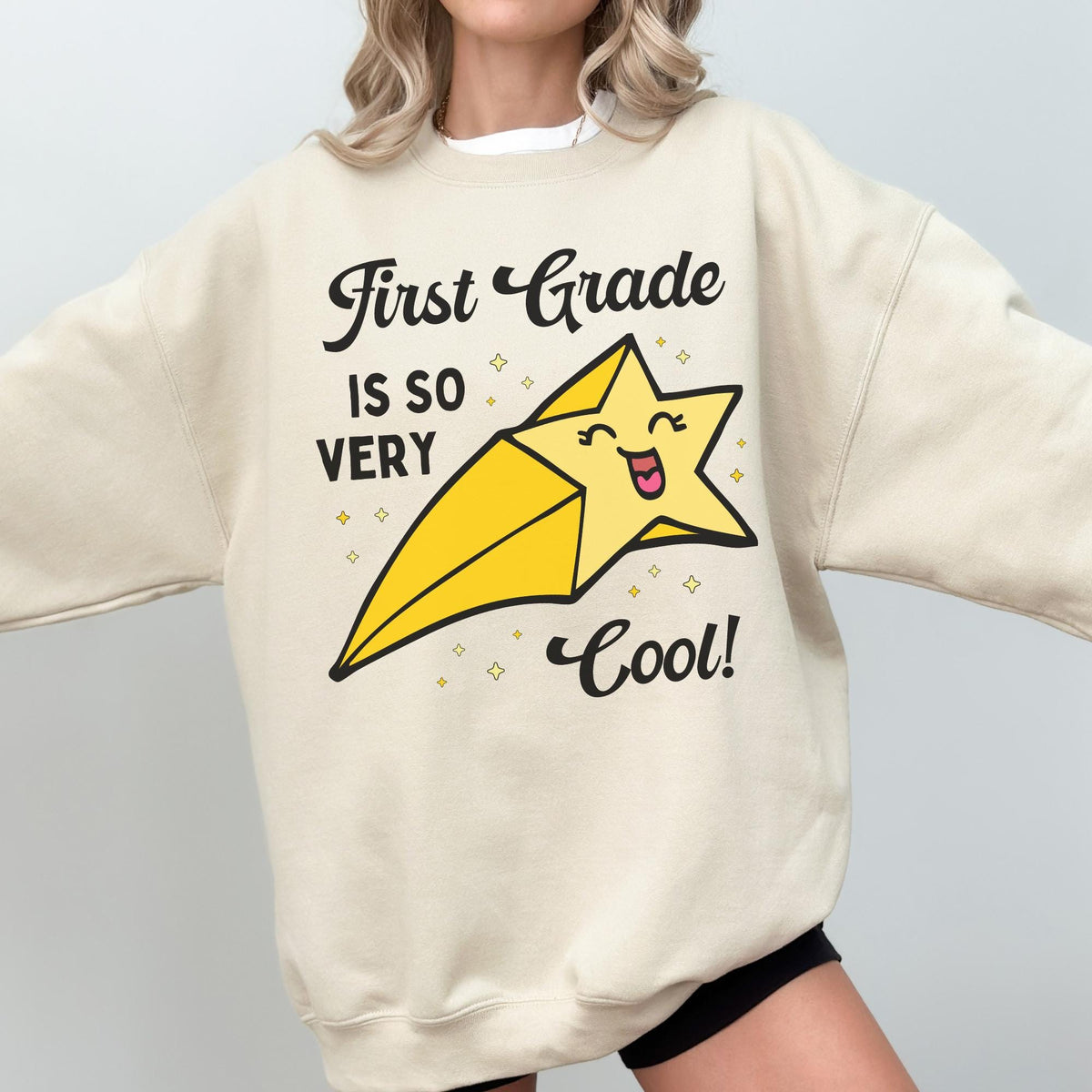 First Grade Back to School Sweatshirt Funny Saying and Cute Retro Aesthetic Star First Grade is So Very Cool Matching 1st Grade Crewneck Sweatshirt – Easygoing Wear · Trending Graphic Apparel