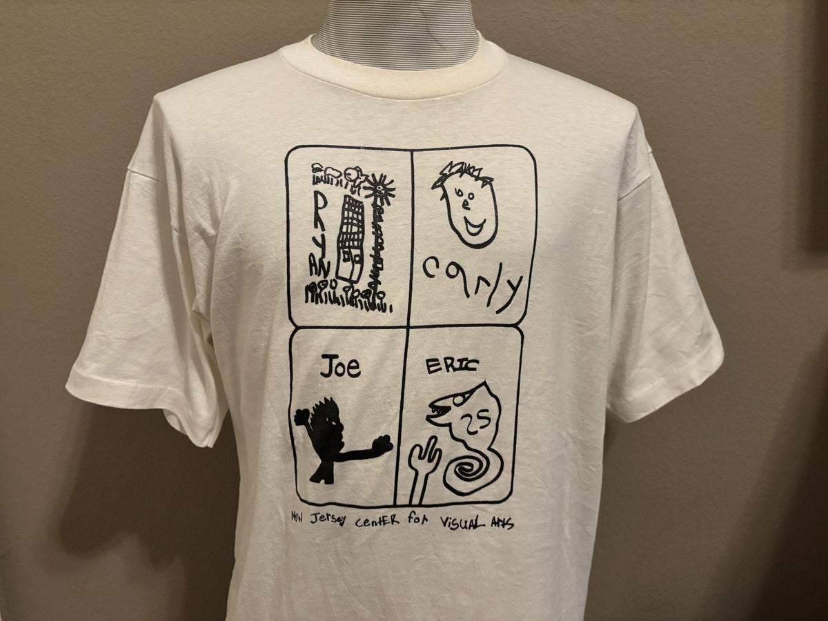 Vintage 8039s New Jersey Center For Visual Arts Cute Kids Drawings Tshirt XL Jersey – Fan Favorite · Must-Have Style