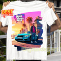 Trending GTA 6 Theme Shirt Unisex Gaming Shirt Retro Vice City Graphic Tee Streetwear Aesthetic Gamer Gift Summer Vaporwave T Shirt Graphic Tee – Warm & Stylish · High-Quality Print