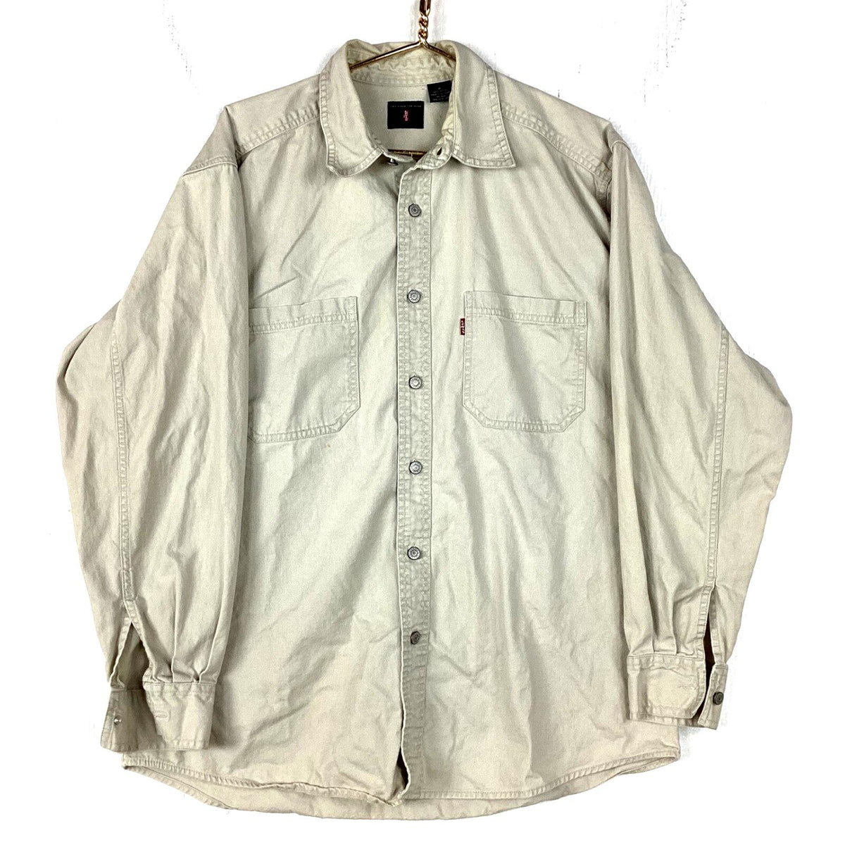 Vintage Levis Denim Shirt Size Medium Beige Long sleeve Button Up Graphic Tee – Cozy Vibes · Trending Graphic Apparel