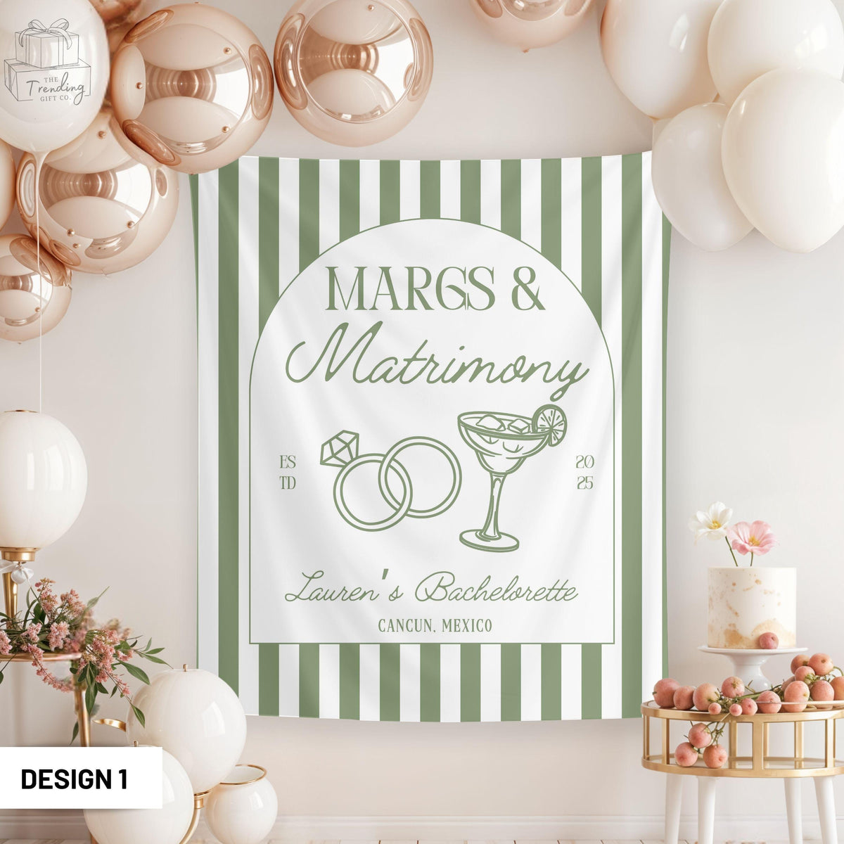 Margs and Matrimony Bachelorette Party Banner Margaritas Matrimony Bridal Shower Sign Fiesta Tequila Mexico Bachelorette Weekend Backdrop Graphic Tee – Everyday Comfort · Perfect For Daily Wear