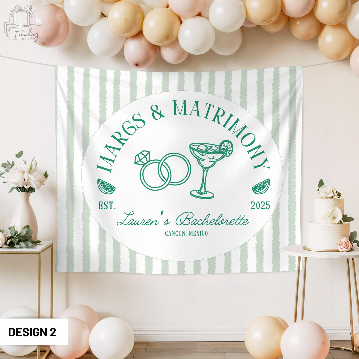 Margs and Matrimony Bachelorette Tapestry Mexico Bach Decor Custom Bachelorette BackdropBeach Bridal Shower Tapestry Margarita Banner Graphic Tee – Soft Feel · High-Quality Print