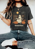 Read In Peace Ghost Shirt Halloween Book Lover Tee Spooky Reading Shirt Librarian Ghost Shirt Cute Fall Reading Shirt Graphic Tee – Aesthetic Look · High-Quality Print